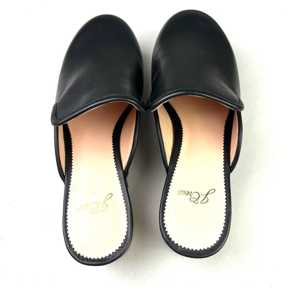 New J. Crew Black Leather Clogs AQ675 size 7.5 - Picture 5 of 10